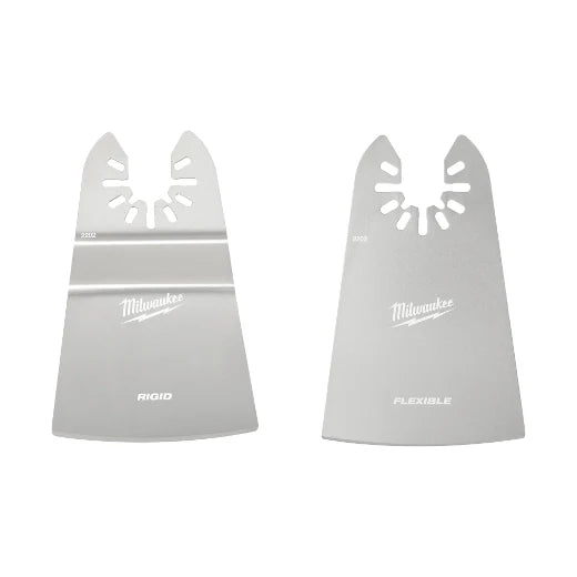 Milwaukee Tool 49-25-2202 2 PC 2" Rigid and Flexible Scraper Universal Fit Oscillating Multi-Tool Blade Set, 1 ST