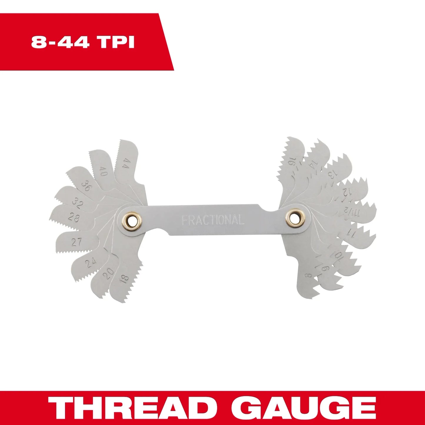 Milwaukee Tool 49-57-5011 8-44 TPI SAE Thread Gauge, 1 EA