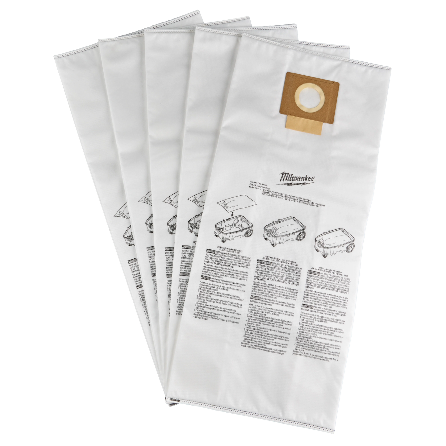 Milwaukee Tool 49-90-1969 Fleece Dust Bags (5PK), 5 EA/PK
