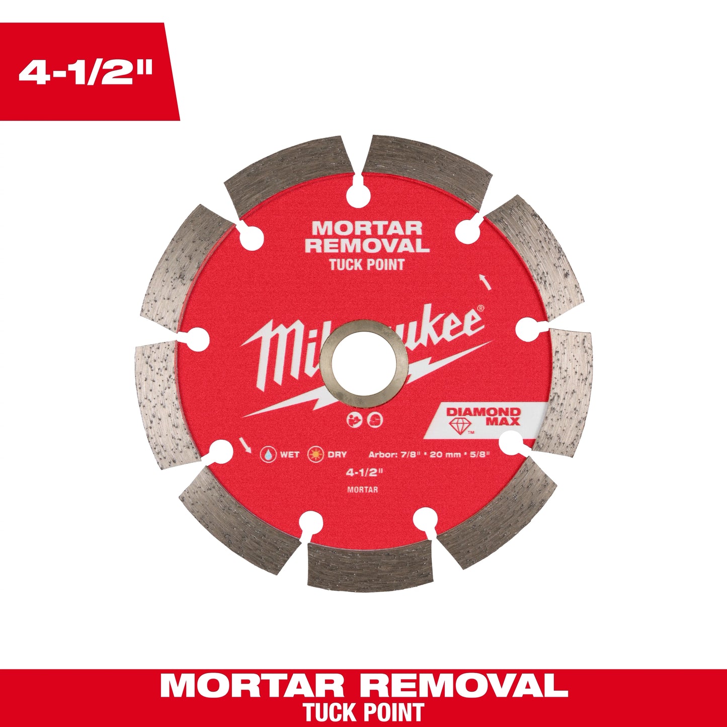Milwaukee Tool 49-93-7405 4-1/2" DIAMOND MAX™ Tuck Point Diamond Blade, 1 EA