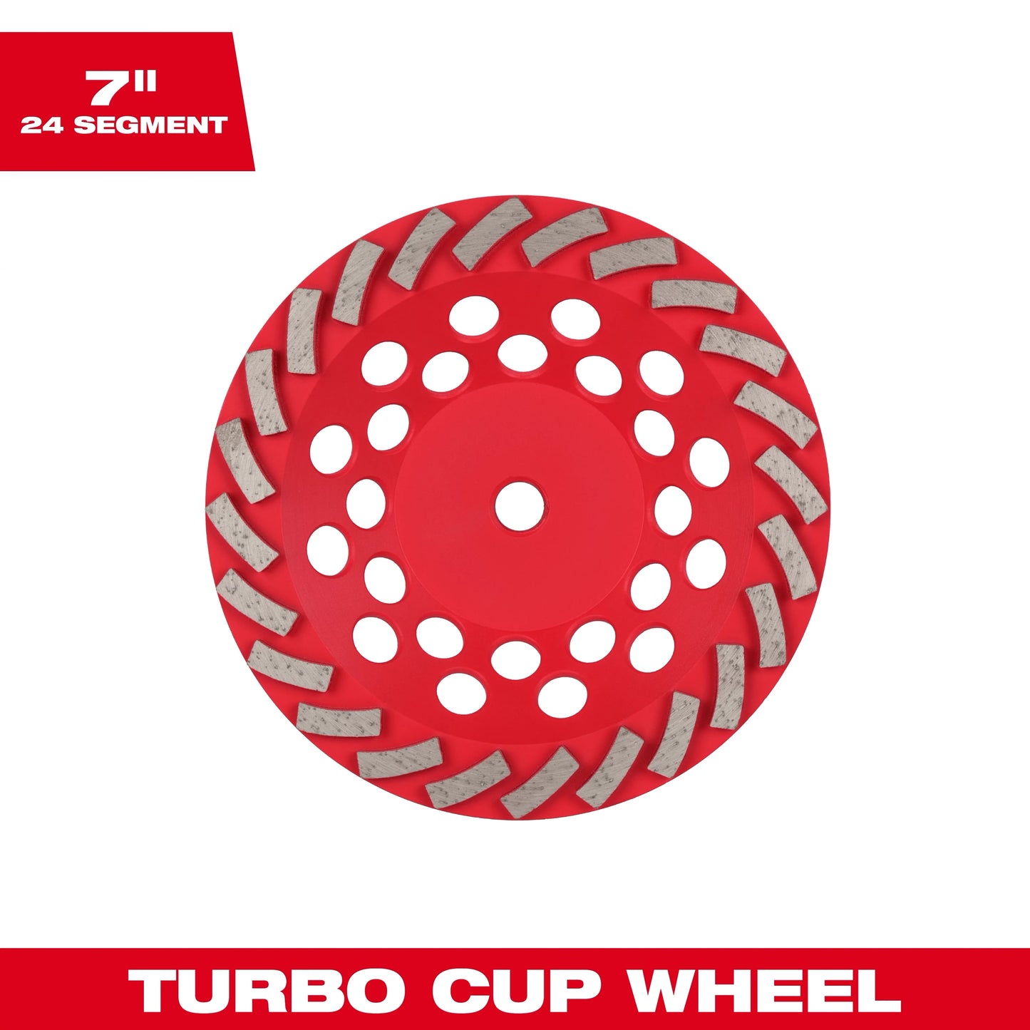 Milwaukee Tool 49-93-7796 7" DIAMOND MAX Turbo Diamond Cup Wheel - 24 Segment, 1 EA