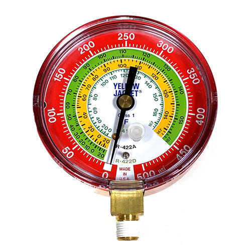 Yellow Jacket 49111 3-1/8Â, red pressure, R417A/422A/422D gauge (°F)