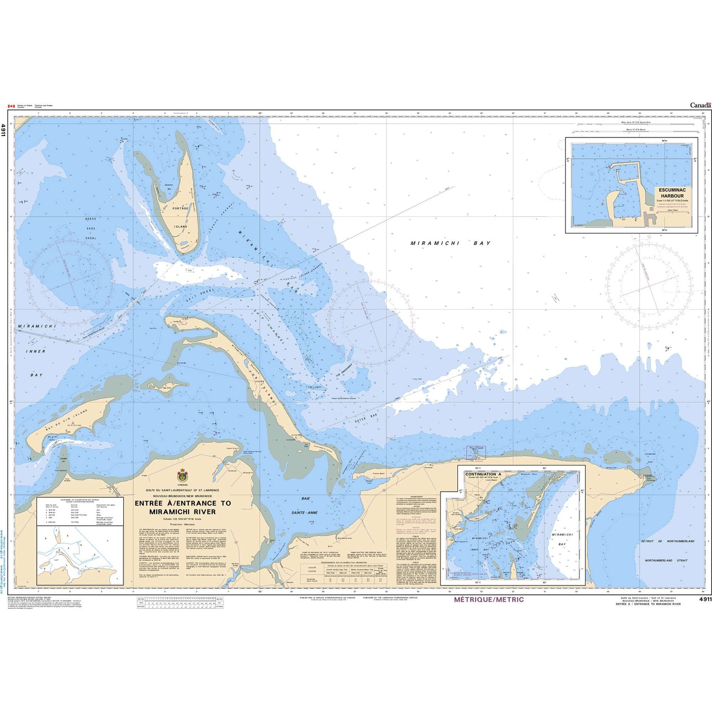Paradise Clay CAN4911 CHS Chart Entrée /Entrance to Miramichi River