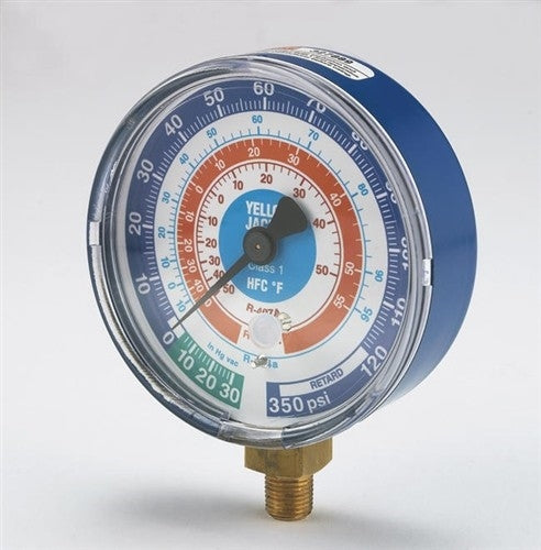 Yellow Jacket 49132 3-1/8", blue compound, bar/psi, R134a/404A/407C gauge (°C)
