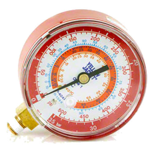 Yellow Jacket 49163 3-1/8", red pressure, bar/MPa, R134a/404A/407C gauge (°C)