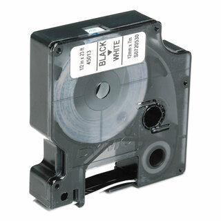 AbilityOne 7510016576748 DYMO SKILCRAFT LABEL CARTRIDGE WHITE ON BLACK 1/2
