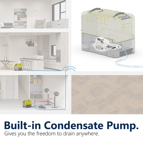 AlorAir Storm LGR Extreme Smart App Control 180PPD Commercial Dehumidifier for Crawl Space with Pump - Green