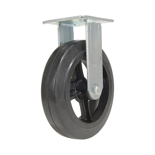 Vestil CST-VE-8X2MR-R Rubber Rigid Caster 8 In. Diameter x 2 In. Width 551 Lb. Capacity Black