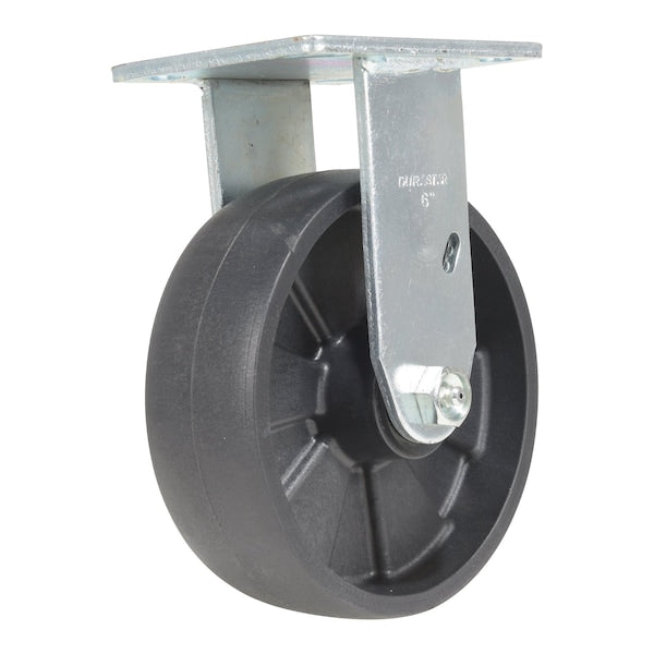 Vestil CST-VE-6X2GFN-R Glass Filled Nylon Rigid Caster 6 In. Diameter x 2 In. Width 1200 Lb. Capacity Black