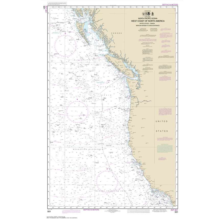Paradise Clay NO_501 NOAA North Pacific Ocean West Coast Of North America Mexican Border To Dixon Entrance