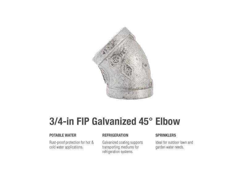 B&K Products 510-204Hn 3/4" Elbow 45