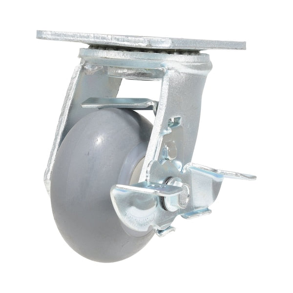 Vestil CST-VE-4X2TPR-SWB Thermoplastic Swivel With Brake Rigid Caster 4 In. Diameter x 2 In. Width 485 lb Light Gray