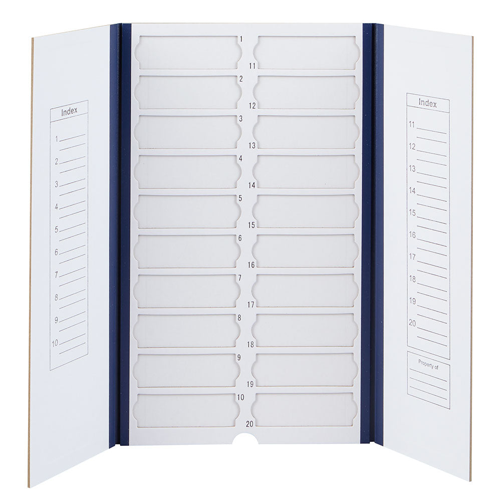 Globe Scientific 513025B Slide File Folder 20-Place Cardboard blue 10/Unit