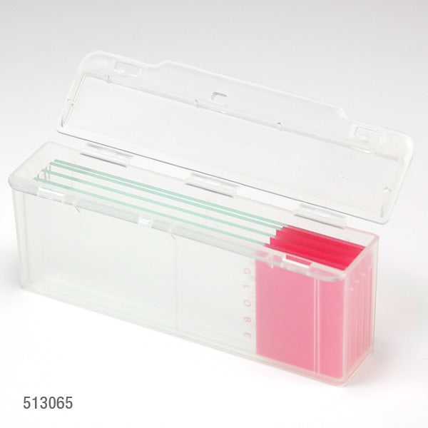 Globe Scientific 513065-100 Slide Mailer Polypropylene Side Flip Lid for 5 Slides Natural 100/Box