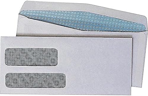 Quality Park QUA24550 Double Window Security Envelope - Security - #10 - 9.50" Width X 4.12" Length - 24 Lb - Gummed - 500 / Box - White