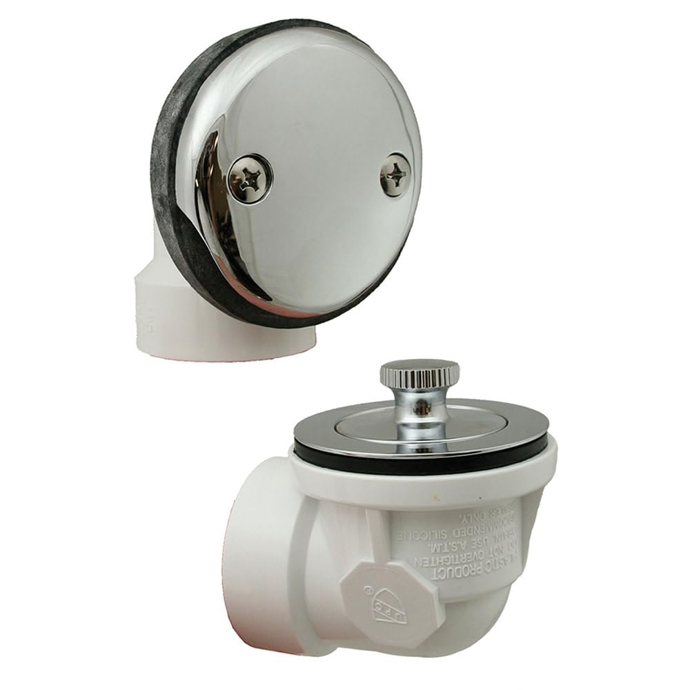Jones Stephens B07110T Chrome Plated Two-Hole Lift and Turn Bath Waste Kit with Test Kit, Standard Half Kit, PVC