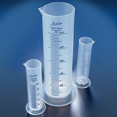 Globe Scientific CPS0500P Graduated cylinder 500mL PP squat formprint gradsclass B