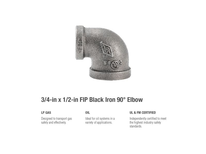 B&K Products 520-143Hn 3/4 X 1/2 Reducing Elbow