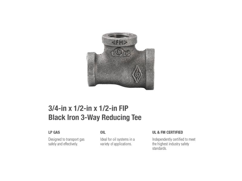B&K Products 510-433Hp 3/4" X 1/2" X 1/2" Reducing Tee