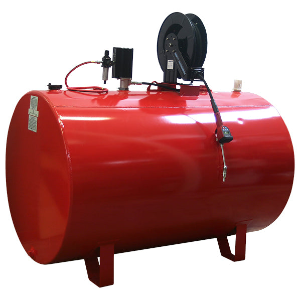 American Lube 525RND-R13D 525-Gallon Single-Wall Horizontal Round Tank Package