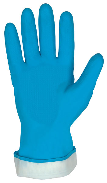 MCR Safety 5270B Long Flock Lined Rubber Latex Gloves 18 mil Thickness 12 Inch Length Industry Standard Grade (1 DZ)