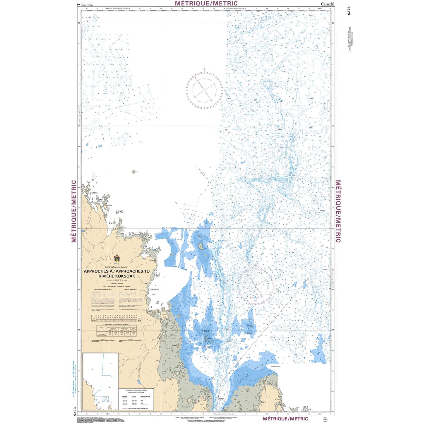 Paradise Clay CAN5376 CHS Chart Approches /Approaches to Rivière Koksoak