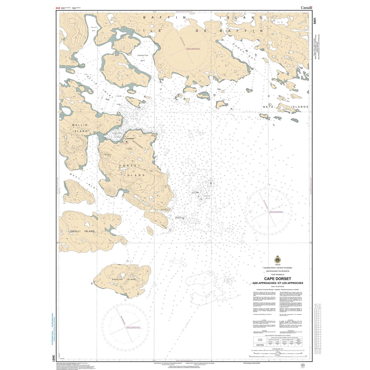 Paradise Clay CAN5451 CHS Chart Cape Dorset and Approaches
