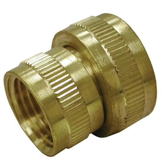 Jones Stephens G20031 3/4" FHT x 1/2" FPT Swivel Brass Garden Hose Adapter