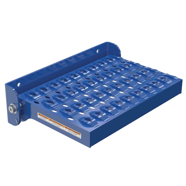 Vestil SFS-149-SL Spring-Loaded Serrated Fold-Up Step 350 lb Capacity Blue Steel