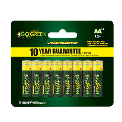 GoGreen Power 24011 Alkaline Batteries AA 24pk