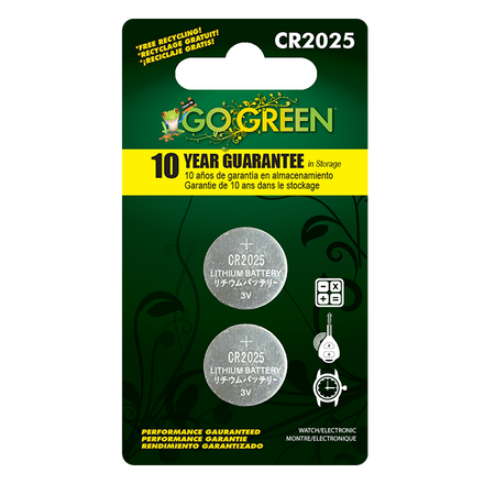 GoGreen Power 2025 3 Volt Button Cell Battery is used for Heart Rate Monitors
