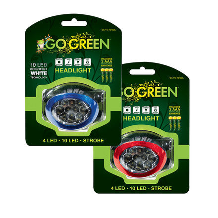 GoGreen Power GG-113-10HLBL 10 LED Multi Function LED Head Lamp, Blue