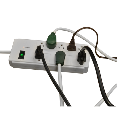 GoGreen Power GG-18316BK 8 Outlet Surge Protector-White- 6' Cord, EMI/RFI, 750 Joules