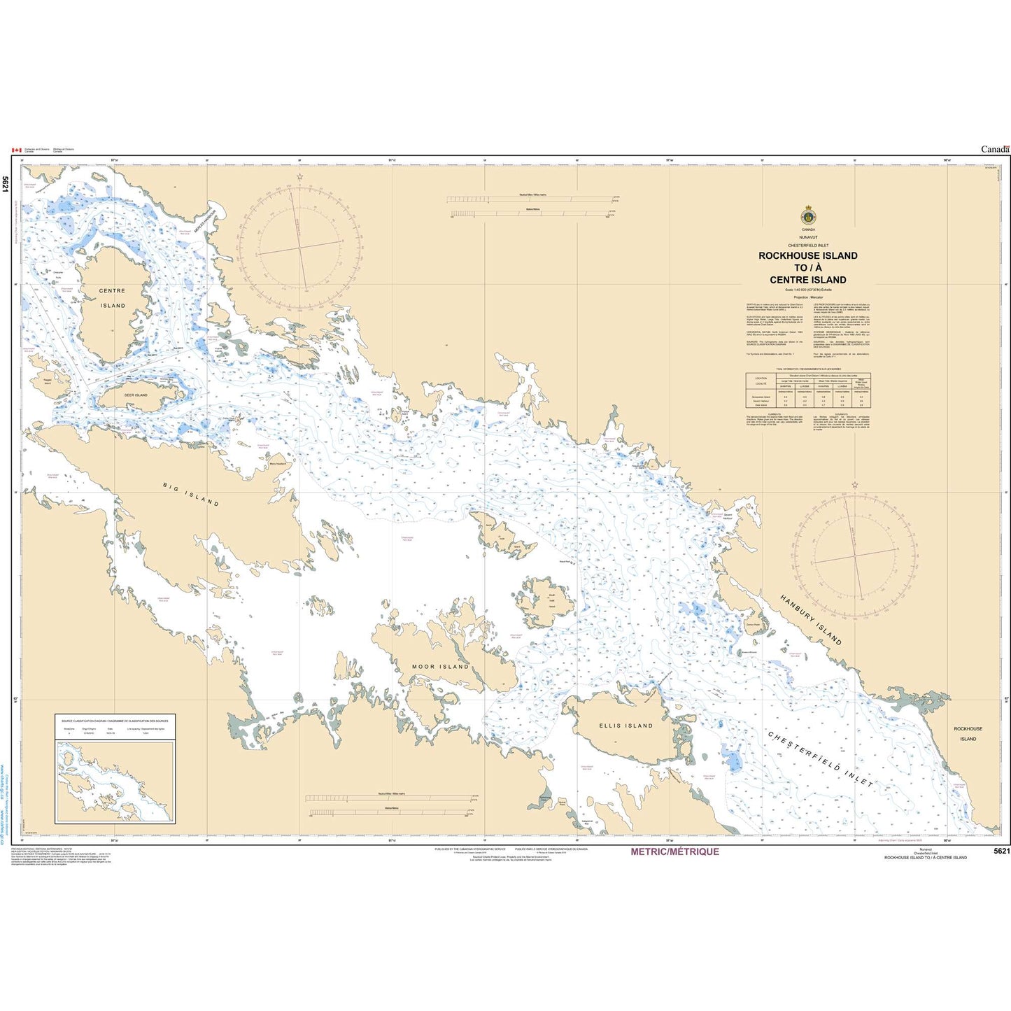 Paradise Clay CAN5621 CHS Chart Rockhouse Island to/ Centre Island