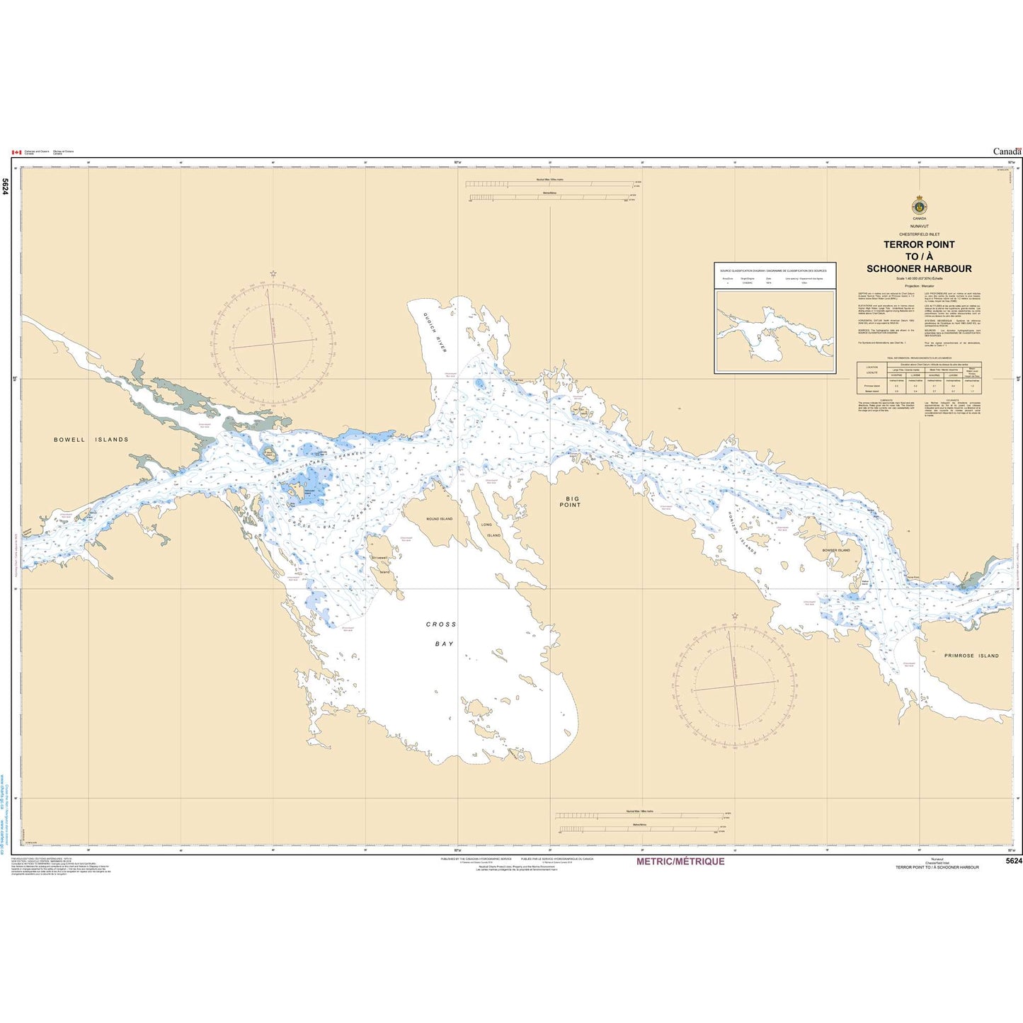 Paradise Clay CAN5624 CHS Chart Terror Point to/au Schooner Harbour