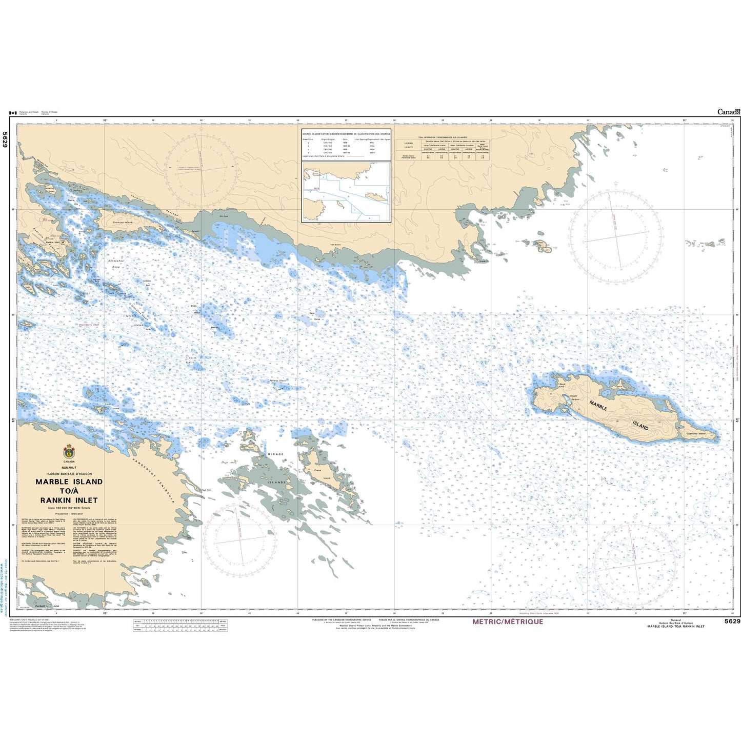 Paradise Clay CAN5629 CHS Chart Marble Island to/ Rankin Inlet
