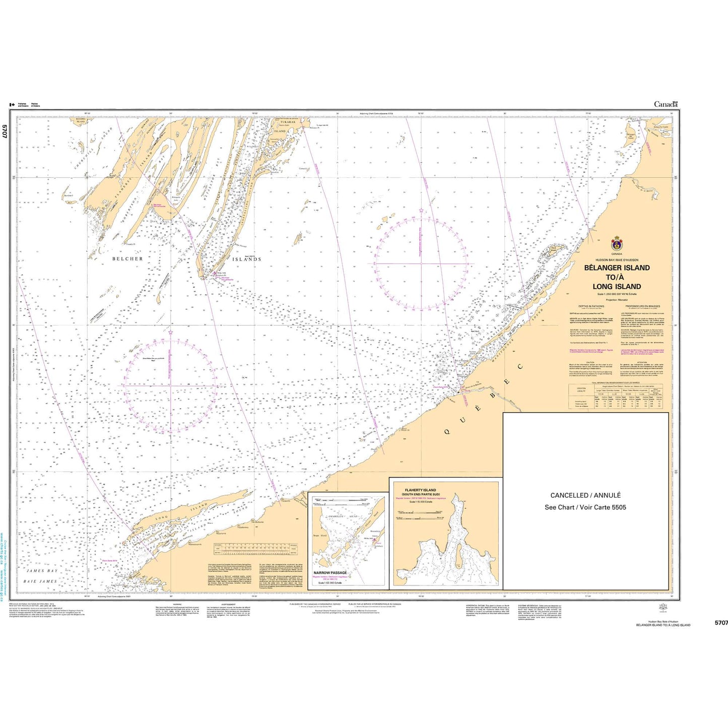 Paradise Clay CAN5707 CHS Chart Bélanger Island to/ Long Island