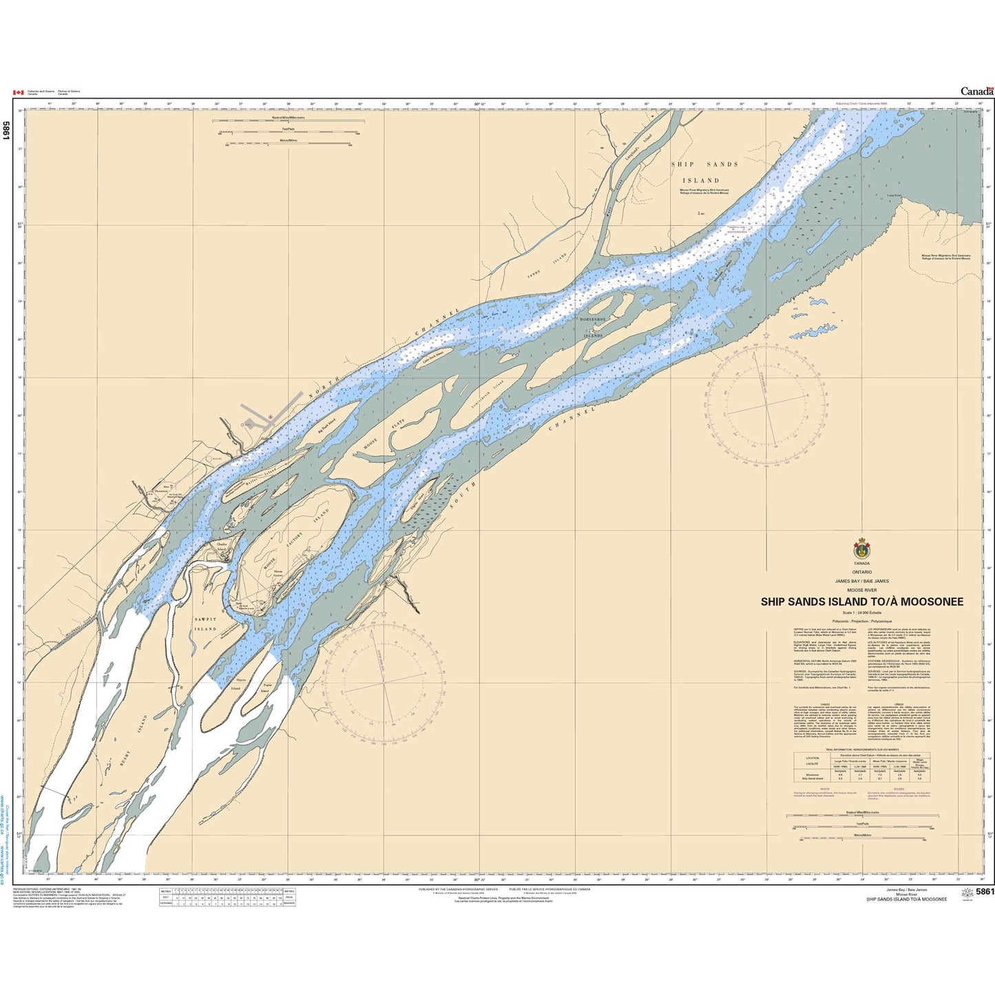 Paradise Clay CAN5861 CHS Chart Ship Sands Island to/ Moosonee