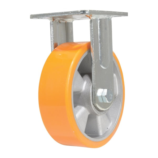 Vestil CST-VE-6X2PUA-R Polyurethane Rigid Caster 6 In. Diameter x 2 In. Width 1212 Lb. Capacity Orange/Silver