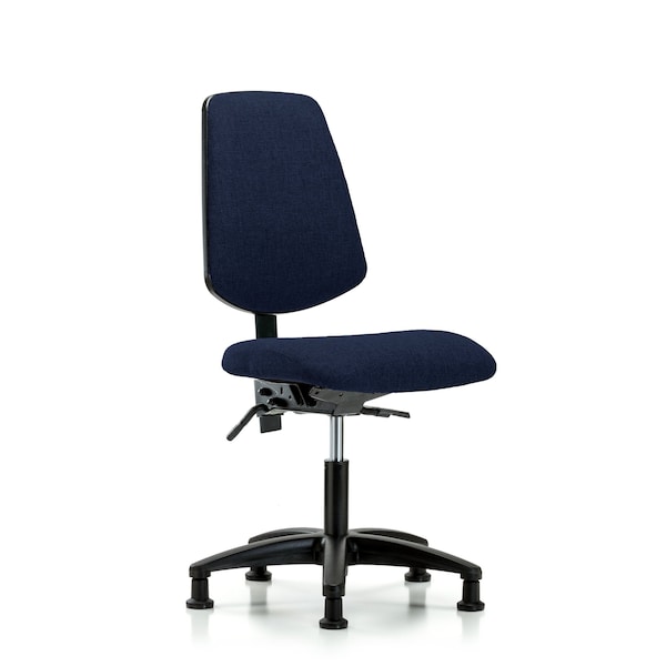 Blue Ridge Ergonomics FDHCH-MB-RG-T0-A0-RG-F45 Rutledge Fabric Chair - Desk Height with Medium Back & Stationary Glides in Navy Fabric