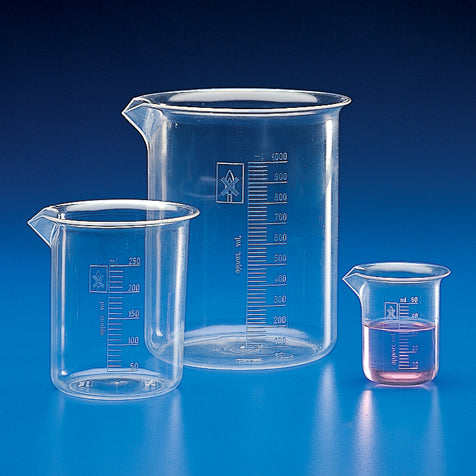 Globe Scientific 601541-1 Beaker PMP (TPX) Molded Graduations 25mL
