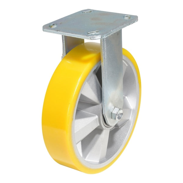 Vestil CST-PY-8X2PUA-R Polyurethane Rigid Caster 8 In. Diameter x 2 In. Width 1212 Lb. Capacity Yellow/Gray