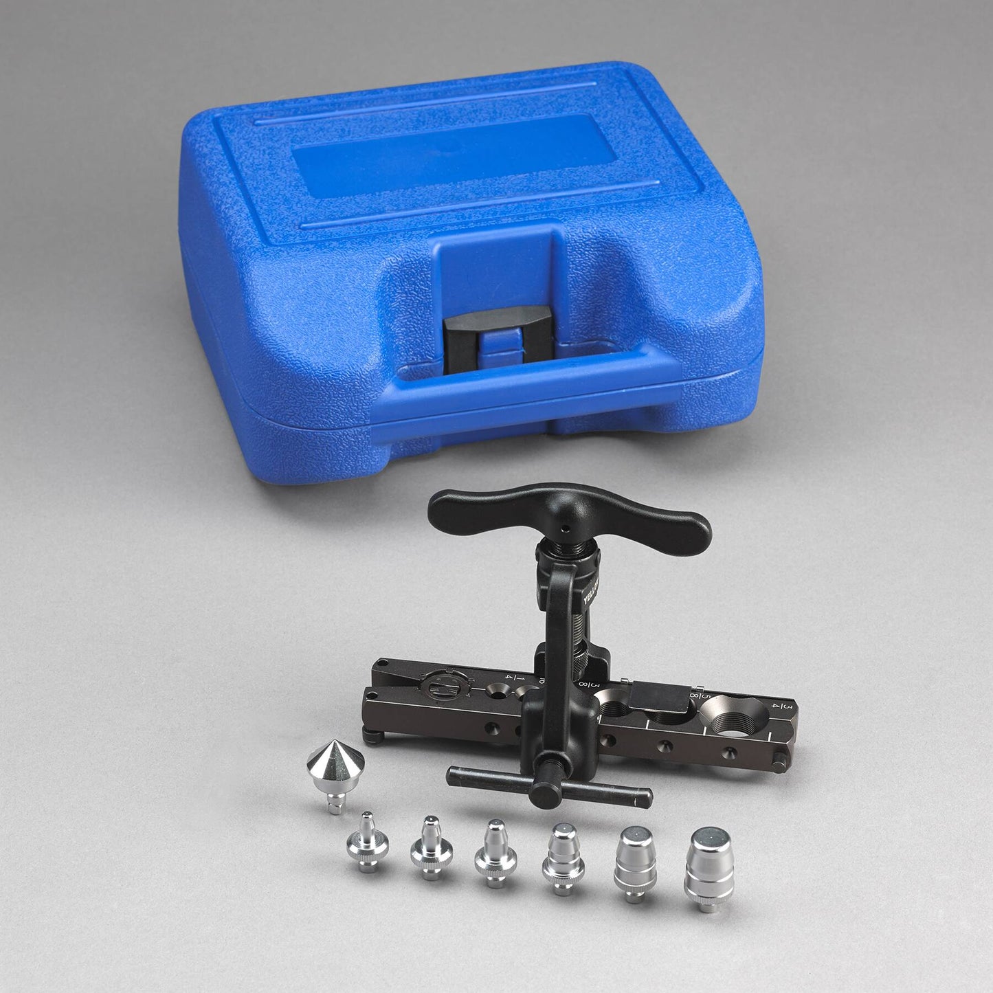 Yellow Jacket 60431 Imperial: 6 positions for 1/4, 5/16, 3/8, 1/2, 5/8 and 3/4Â O.D. tube Metric: 6 positions for 6, 8, 10, 12, 16 and 18 mm O.D. tube; hex wrench included