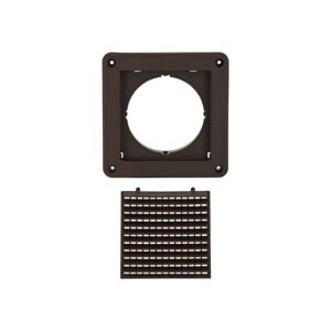 Lambro 604B-ML 4 Inch Brown Plastic Fresh Air Intake Vent – Removable Screen (Mini Louver)
