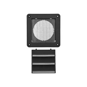 Lambro 604BLS 4 Inch Black Plastic Fresh Air Intake Vent (Rain Guard) – Metal Bug Screen