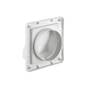 Lambro 604W-16 4 Inch White Plastic Fresh Air Intake Vent (Hood Style) – Removable Screen – (No Damper)