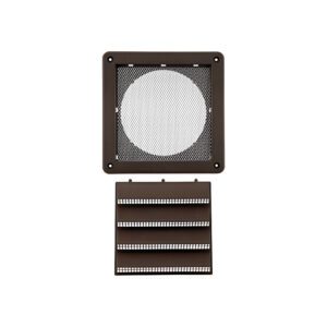Lambro 606BS 6 Inch Brown Plastic Fresh Air Intake Vent (Rain Guard) – Metal Bug Screen