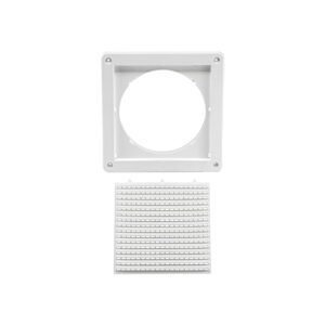 Lambro 606W-ML 6 Inch White Plastic Fresh Air Intake Vent (Mini Louver) – Removable Screen
