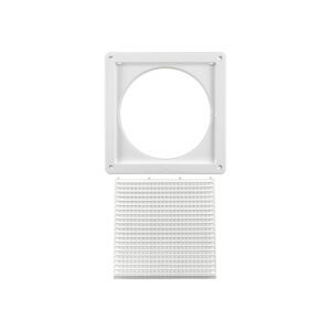 Lambro 608W-ML 8 Inch White Plastic Fresh Air Intake Vent (Mini Louver) – Removable Screen