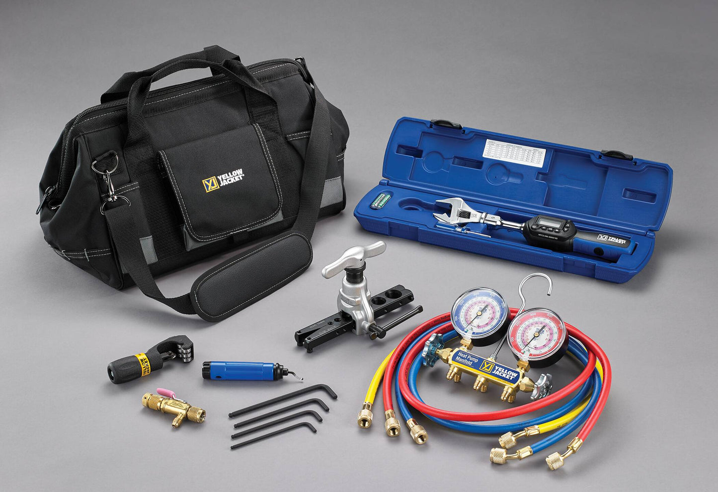 Yellow Jacket 60991 Mini-Split Tool Kit with Tool Bag, R-22/407C/410A Heat Pump Manifold